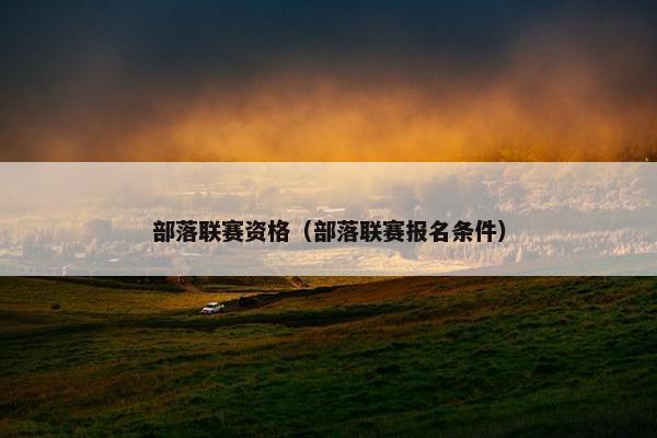 部落联赛资格（部落联赛报名条件）