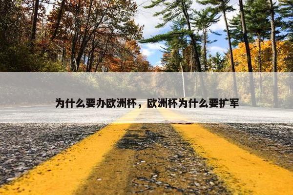 为什么要办欧洲杯，欧洲杯为什么要扩军