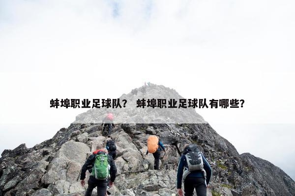 蚌埠职业足球队？ 蚌埠职业足球队有哪些？
