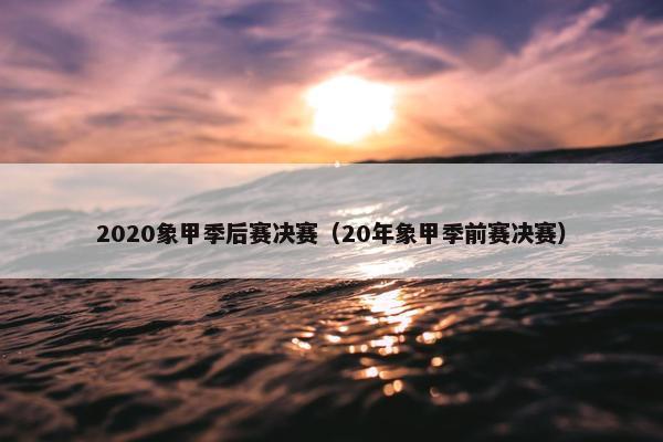 2020象甲季后赛决赛（20年象甲季前赛决赛）