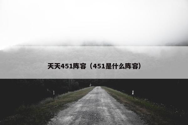 天天451阵容（451是什么阵容）