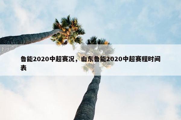 鲁能2020中超赛况，山东鲁能2020中超赛程时间表