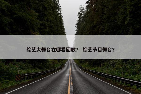 综艺大舞台在哪看回放？ 综艺节目舞台？