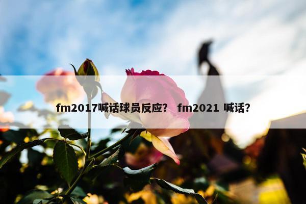 fm2017喊话球员反应？ fm2021 喊话？