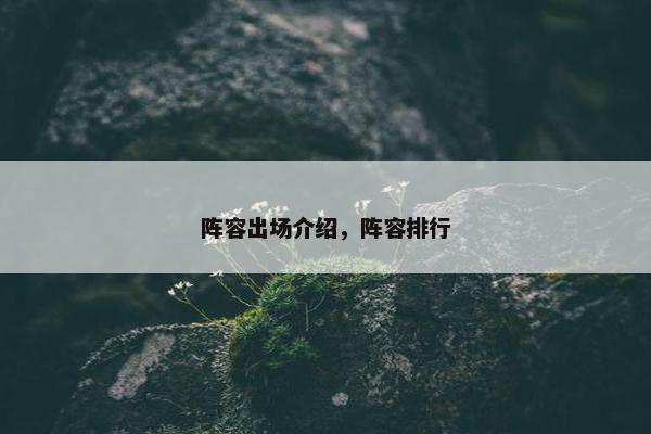 阵容出场介绍，阵容排行