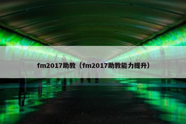 fm2017助教（fm2017助教能力提升）