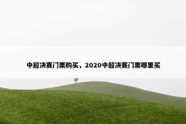 中超决赛门票购买，2020中超决赛门票哪里买