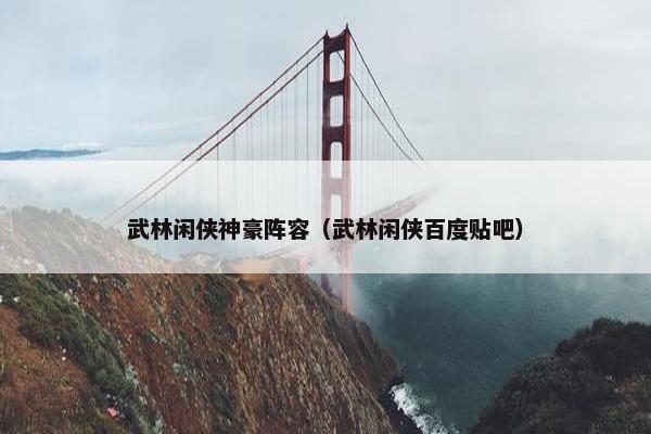 武林闲侠神豪阵容（武林闲侠百度贴吧）