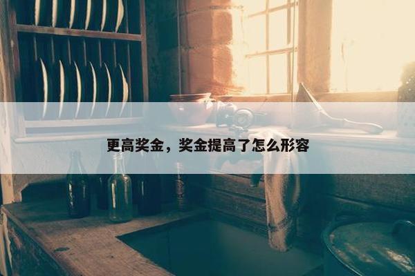 更高奖金，奖金提高了怎么形容