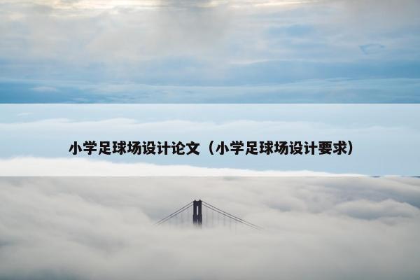 小学足球场设计论文（小学足球场设计要求）
