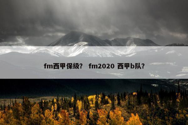 fm西甲保级？ fm2020 西甲b队？