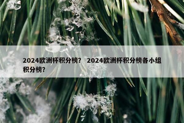 2024欧洲杯积分榜？ 2024欧洲杯积分榜各小组积分榜？
