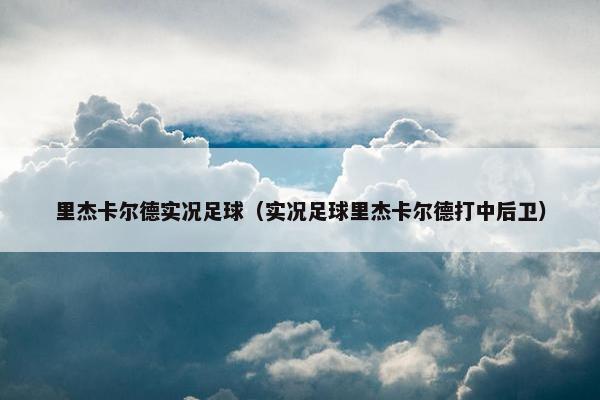 里杰卡尔德实况足球（实况足球里杰卡尔德打中后卫）