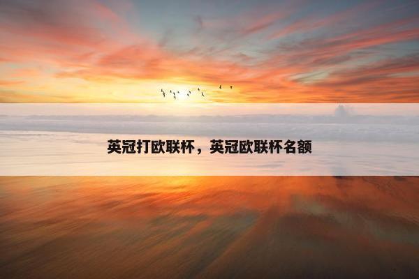 英冠打欧联杯，英冠欧联杯名额