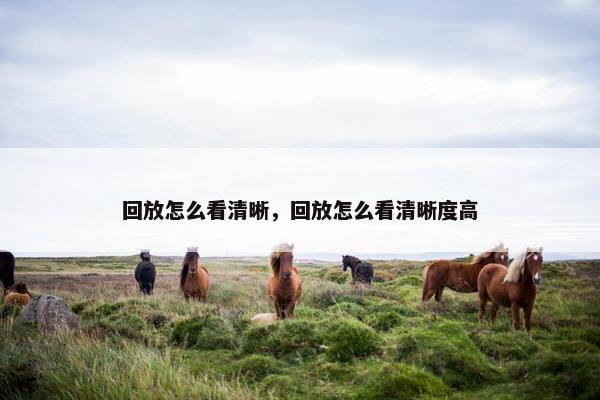 回放怎么看清晰，回放怎么看清晰度高