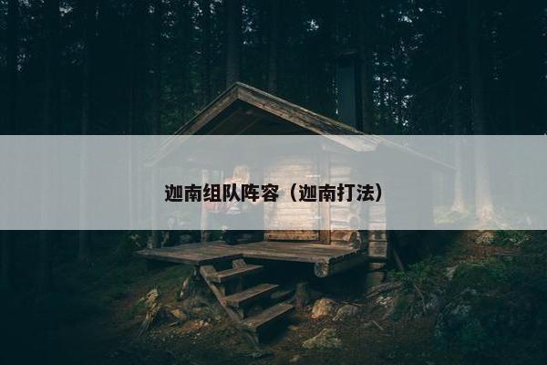 迦南组队阵容（迦南打法）