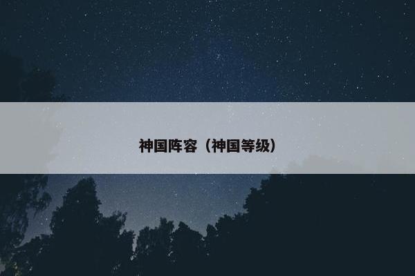 神国阵容（神国等级）