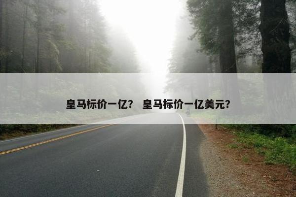 皇马标价一亿？ 皇马标价一亿美元？