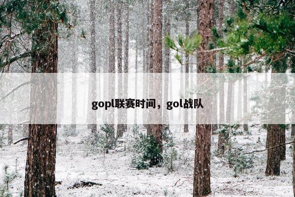 gopl联赛时间，gol战队