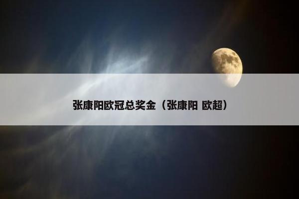 张康阳欧冠总奖金（张康阳 欧超）