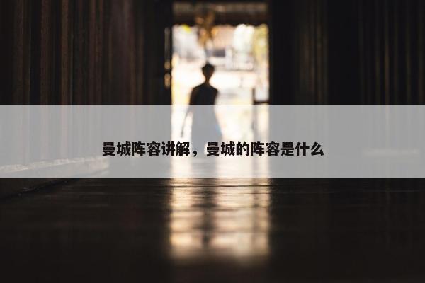 曼城阵容讲解，曼城的阵容是什么