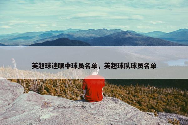 英超球迷眼中球员名单，英超球队球员名单