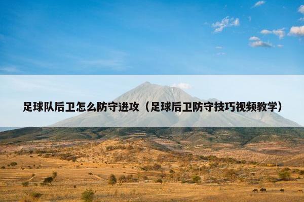 足球队后卫怎么防守进攻（足球后卫防守技巧视频教学）