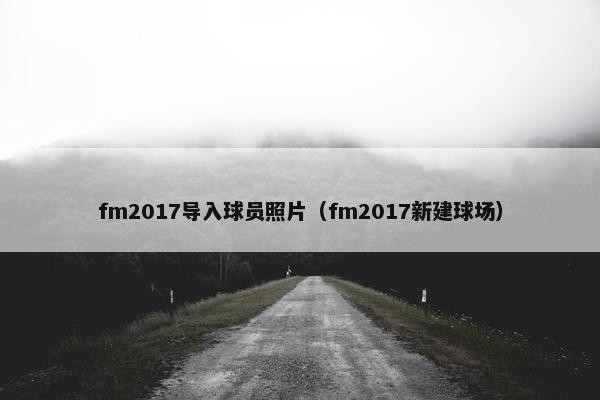 fm2017导入球员照片（fm2017新建球场）