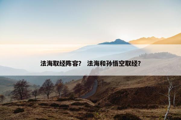 法海取经阵容？ 法海和孙悟空取经？