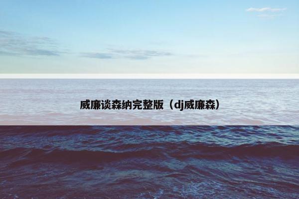 威廉谈森纳完整版（dj威廉森）