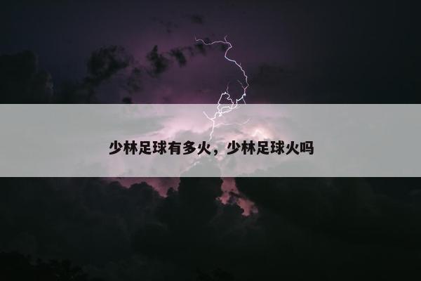 少林足球有多火，少林足球火吗