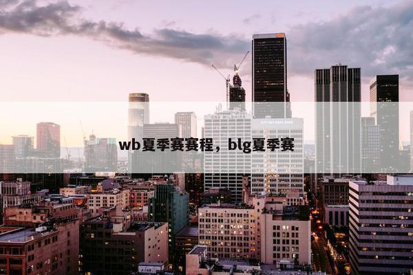 wb夏季赛赛程，blg夏季赛