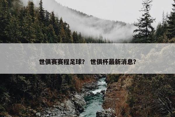世俱赛赛程足球？ 世俱杯最新消息？