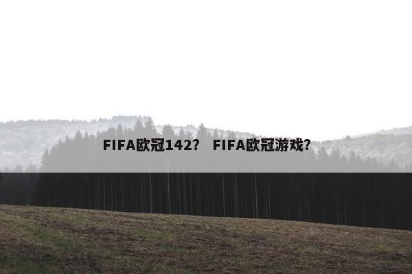 FIFA欧冠142？ FIFA欧冠游戏？