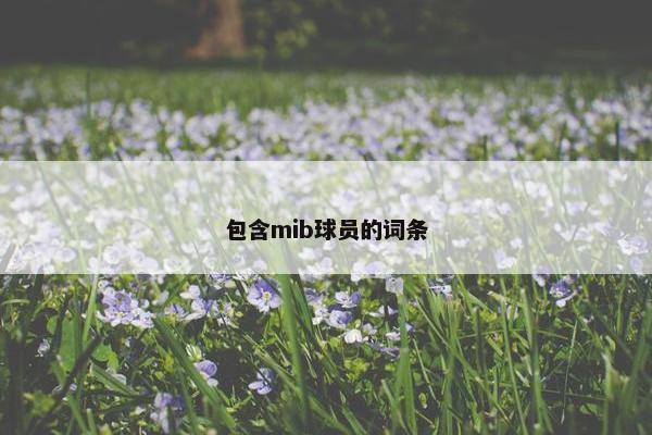 包含mib球员的词条