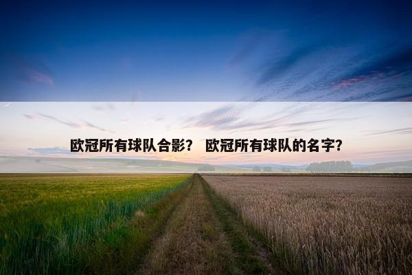 欧冠所有球队合影？ 欧冠所有球队的名字？