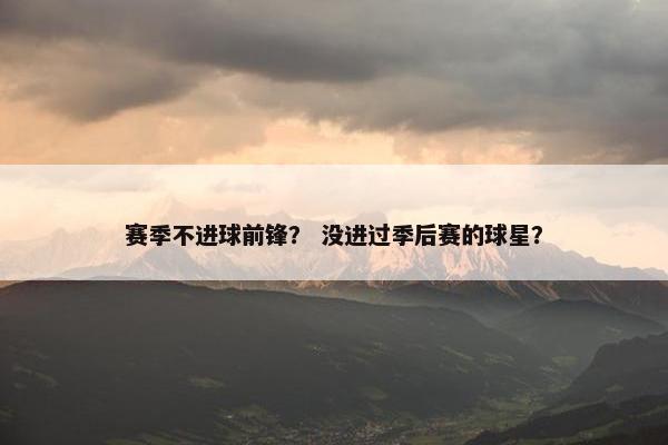 赛季不进球前锋？ 没进过季后赛的球星？