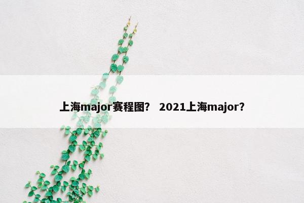 上海major赛程图？ 2021上海major？