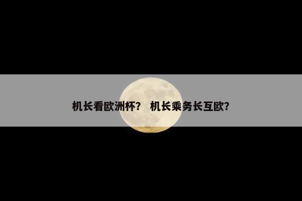 机长看欧洲杯？ 机长乘务长互欧？