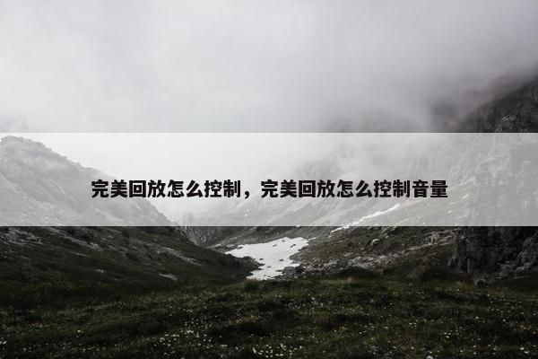 完美回放怎么控制，完美回放怎么控制音量