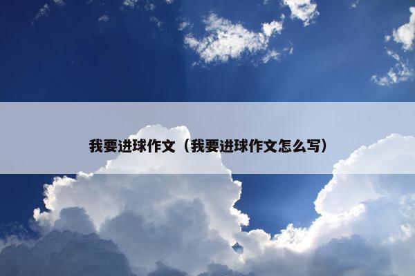 我要进球作文（我要进球作文怎么写）