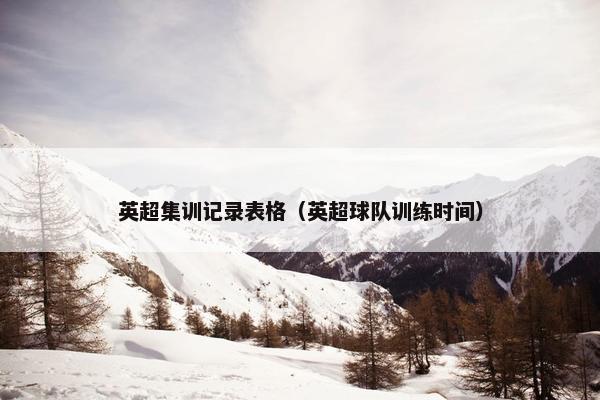英超集训记录表格（英超球队训练时间）