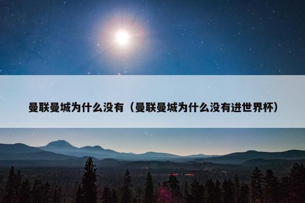 曼联曼城为什么没有（曼联曼城为什么没有进世界杯）