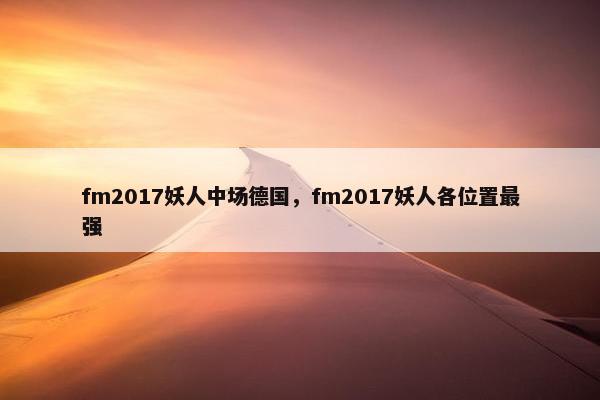 fm2017妖人中场德国，fm2017妖人各位置最强
