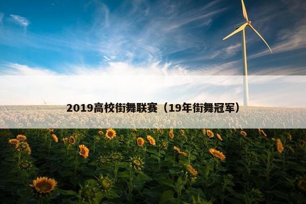 2019高校街舞联赛（19年街舞冠军）