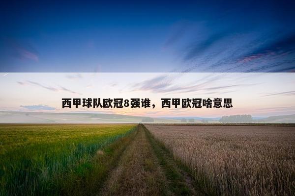 西甲球队欧冠8强谁，西甲欧冠啥意思