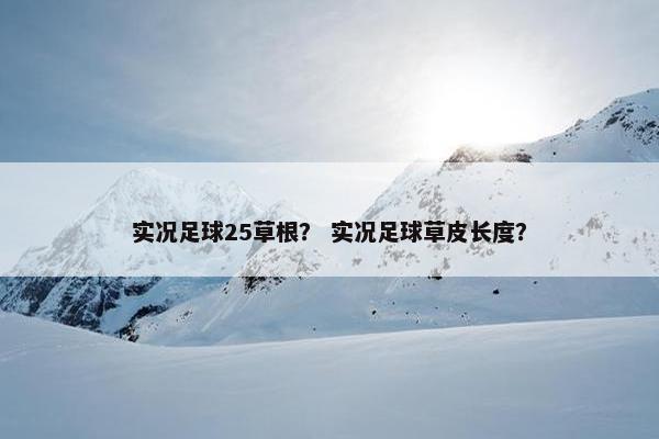 实况足球25草根？ 实况足球草皮长度？