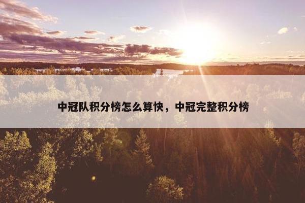 中冠队积分榜怎么算快，中冠完整积分榜
