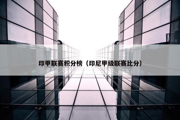 印甲联赛积分榜（印尼甲级联赛比分）
