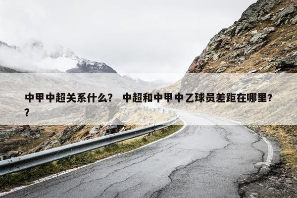 中甲中超关系什么？ 中超和中甲中乙球员差距在哪里?？